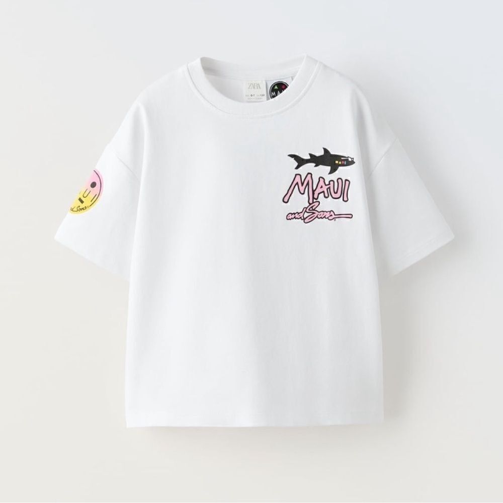 Zara White Cotton Girls T-shirt(Size 13-14yrs)